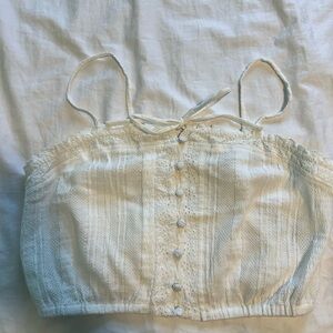 Top à boutons, M, blanc - Button Top, M, white